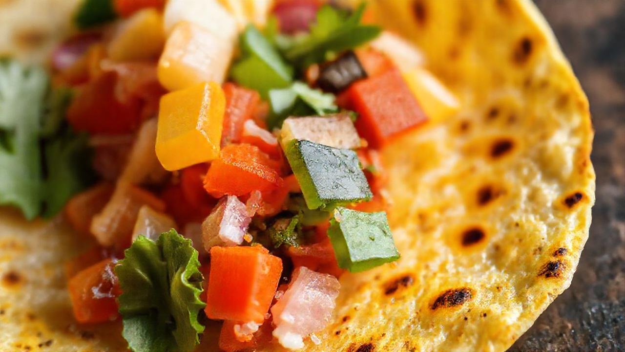 Tortilla colorida y saludable, apetitosa