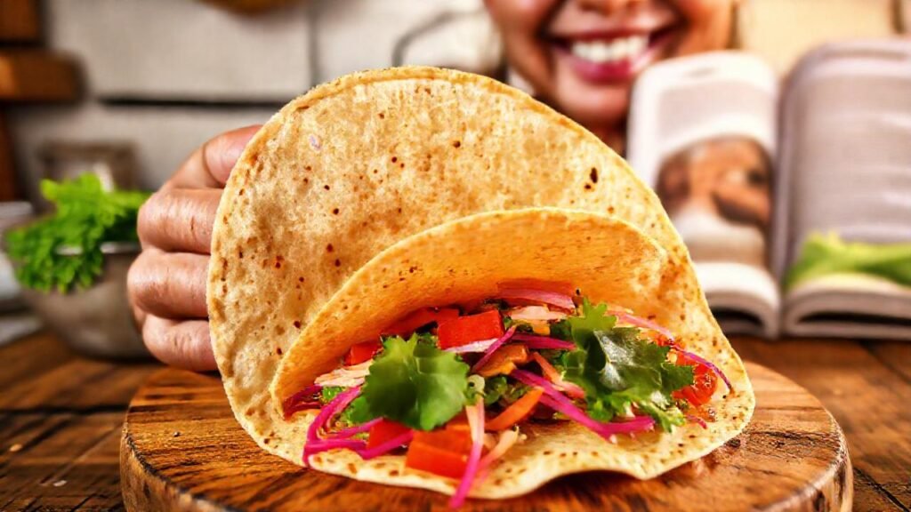 Tortilla saludable y apetitosa en escena