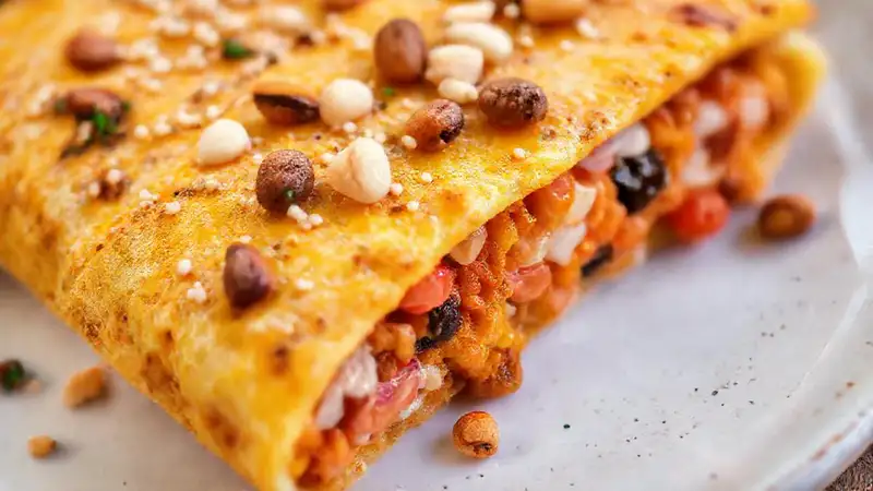 Una tortilla árabe deliciosa y colorida