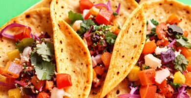 Tortillas veganas: arte culinario vibrante