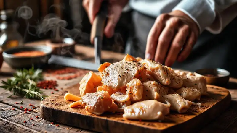 Cielos de pollo, arte culinario cálido