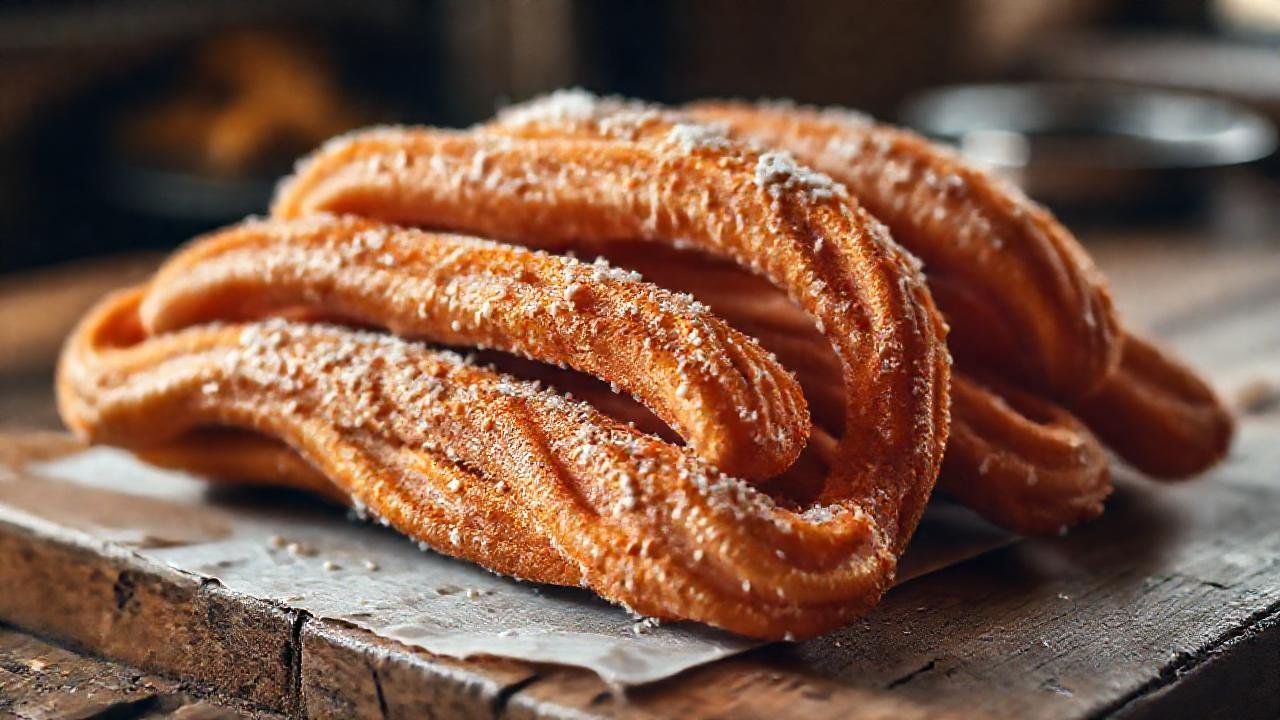 Pastelería española ofrece churros dorados y acogedores