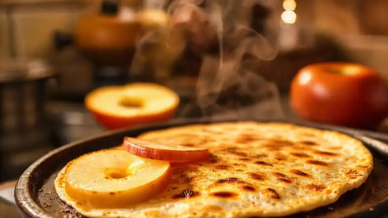 Manzanas calientes y tortilla dorada invitan