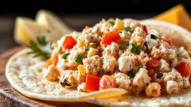 Tortilla con atún: fotografía apetitosa y detallada