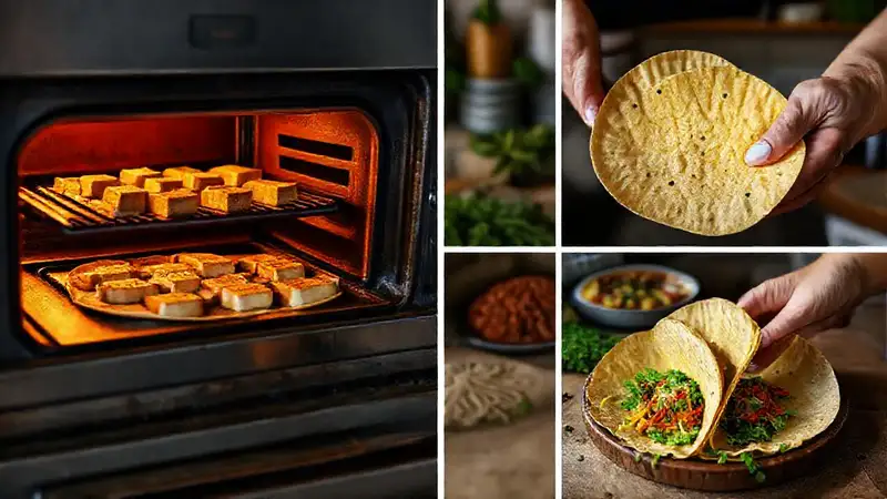Tofu dorado en tortillas, recetas sencillas