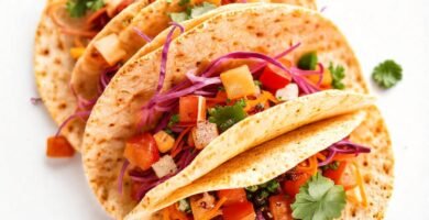 Tortillas veganas vibrantes y apetitosas