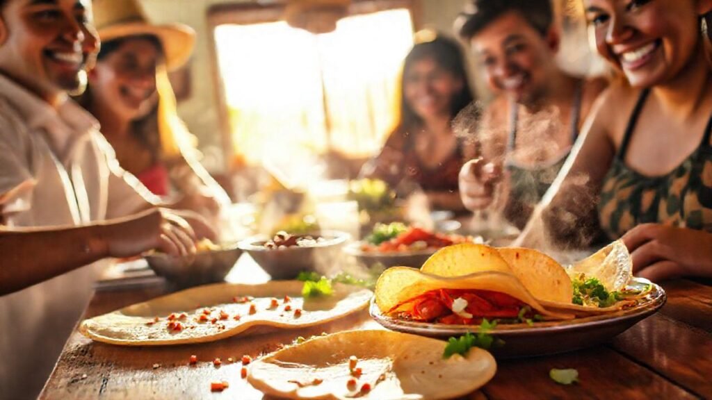 Un desayuno mexicano alegre y delicioso