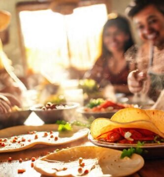 Un desayuno mexicano alegre y delicioso