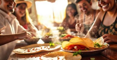 Un desayuno mexicano alegre y delicioso