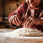 Una mujer mexicana hornea con alegría