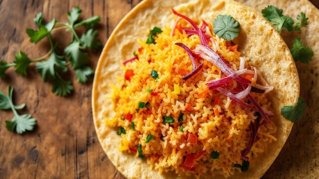 Tortilla vegana colorida y apetitosa destaca