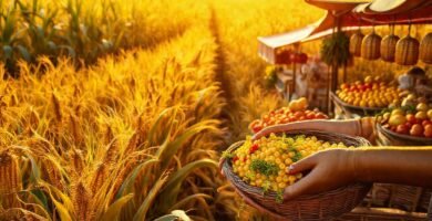 Campesinos ofrecen abundantes productos frescos