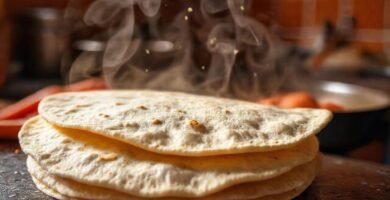 Tortilla humeante: comida apetitosa y feliz