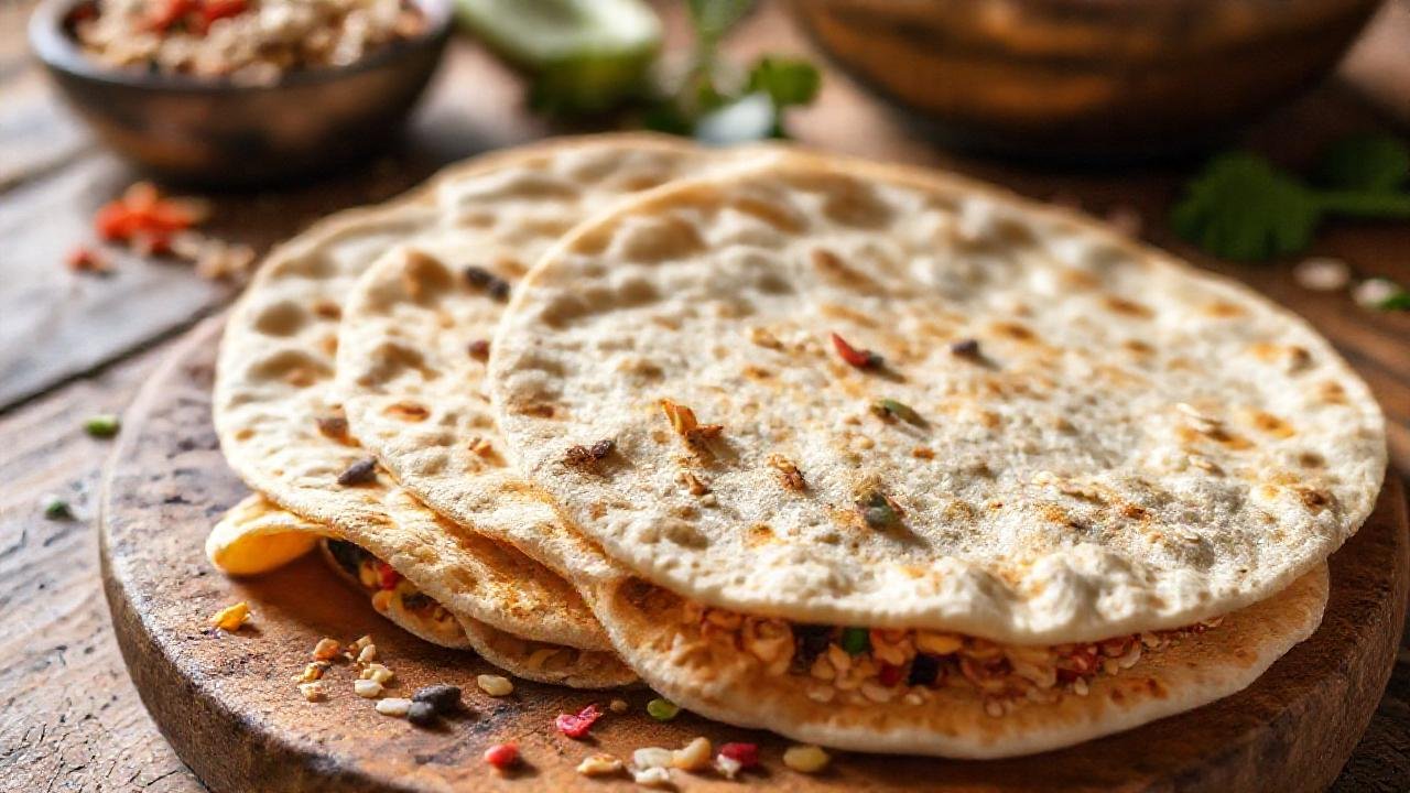 Tortillas cálidas y vibrantes, un bocado apetitoso