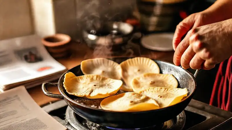 Cocina coreana cálida prepara tortillas burbujeantes