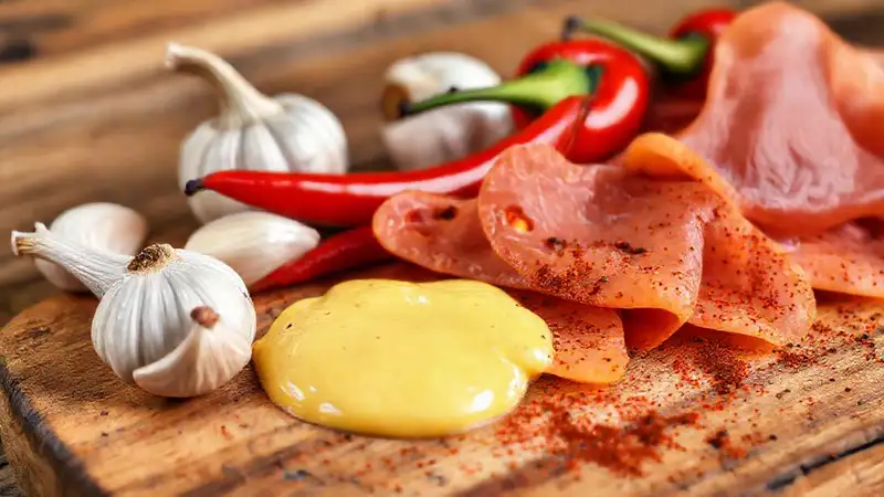 Tabla rústica con ingredientes apetitosos