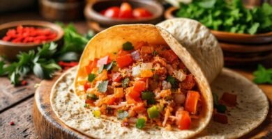 Tortilla mexicana colorida