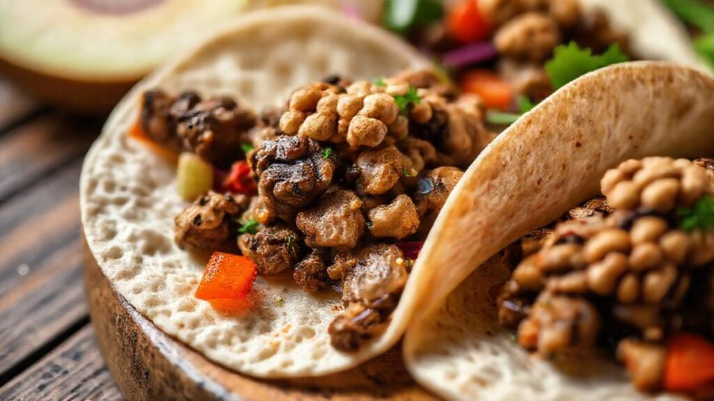 Tortillas sabrosas con vegetales y nueces