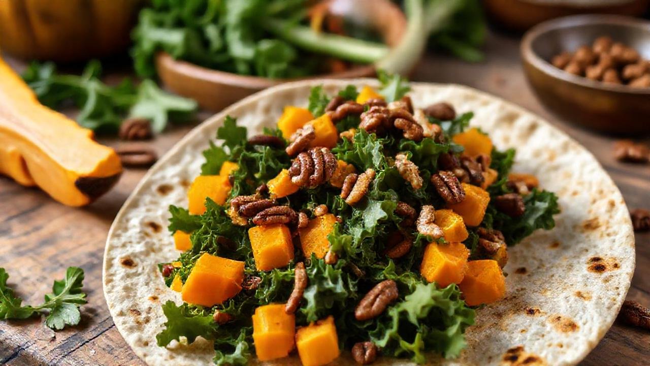 Una ensalada vegana, apetitosa y colorida