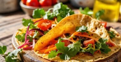 Tortilla vegana apetitosa y saludable