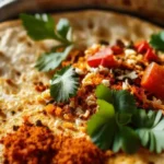 Especias indias en tortilla apetitosa