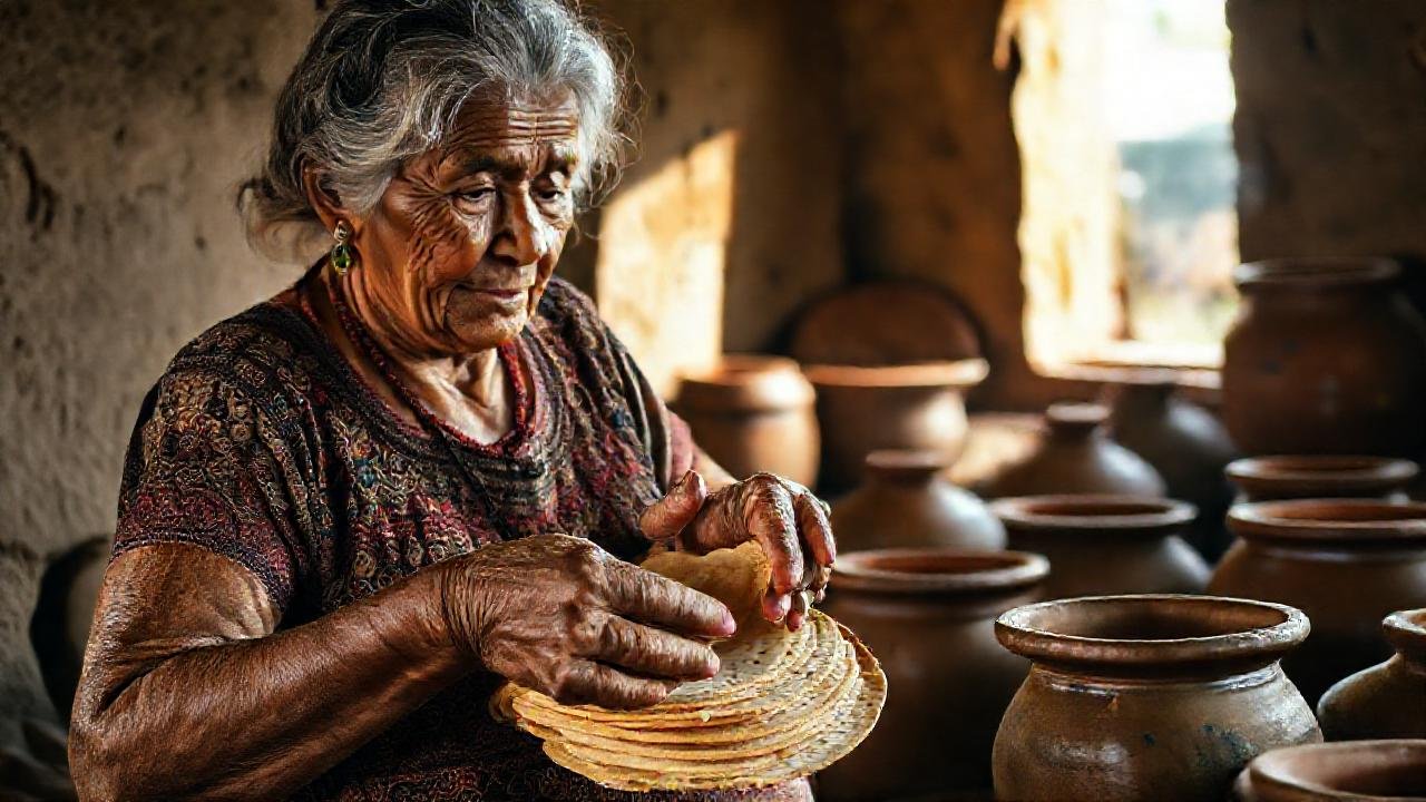 Mujer anciana conserva la tradición mexicana