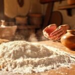 La cocina cálida prepara masa tradicional