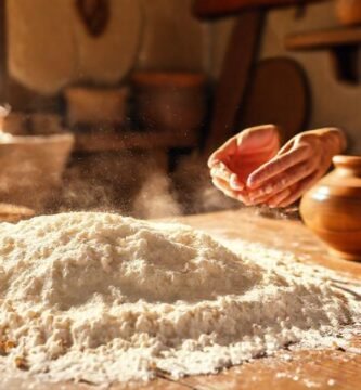 La cocina cálida prepara masa tradicional