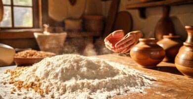 La cocina cálida prepara masa tradicional