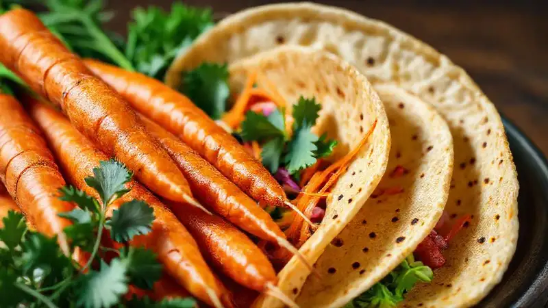 Zanahorias naranjas y verduras apetitosas