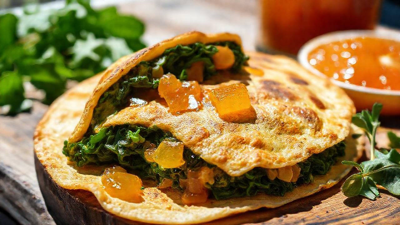 Una tortilla colorida es deliciosa y vibrante