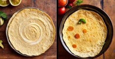 Tortillas mexicanas vs. crepe francés elegante