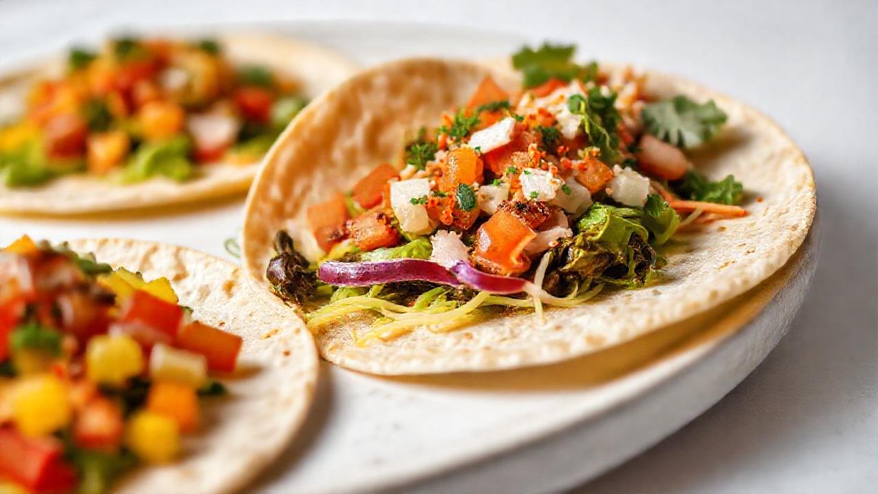 Tortillas veganas vibrantes y atractivas