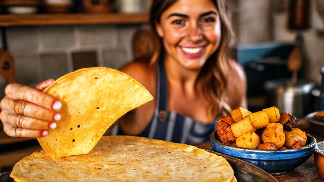Cocina rústica: tortilla dorada y acogedora