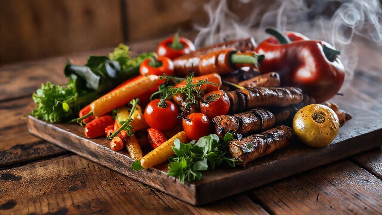 Tabla rústica con ingredientes deliciosos