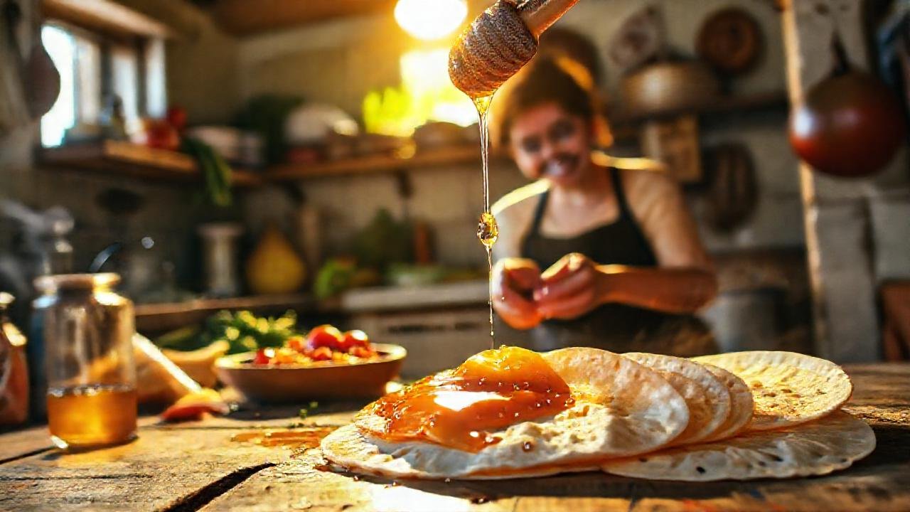 Cocina cálida, tortillas doradas, aroma dulce