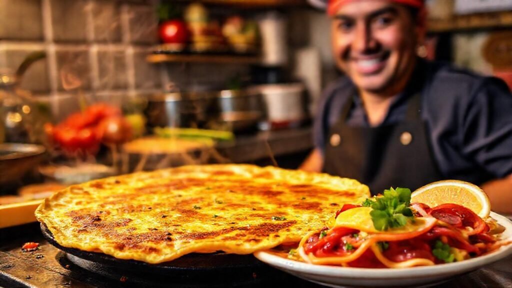 Una tortilla mexicana caliente y apetitosa