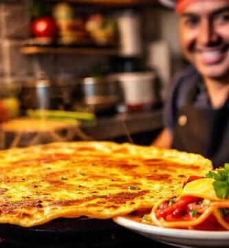 Una tortilla mexicana caliente y apetitosa
