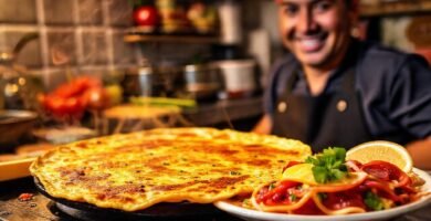 Una tortilla mexicana caliente y apetitosa