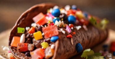 Tortilla de chocolate: un bocado colorido
