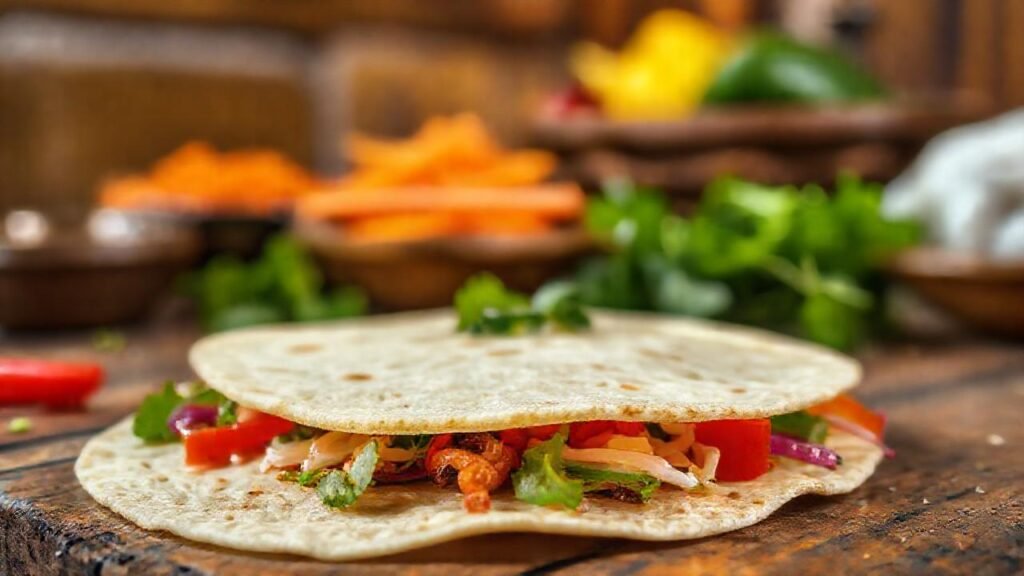 Tortilla mexicana fresca y apetitosa