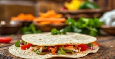 Tortilla mexicana fresca y apetitosa