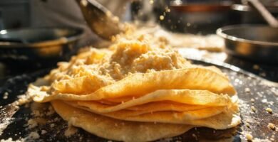 Un cocinero frustrado mancha una tortilla