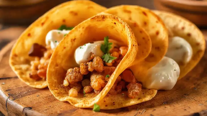 Tortillas cremosas doradas son deliciosas y acogedoras