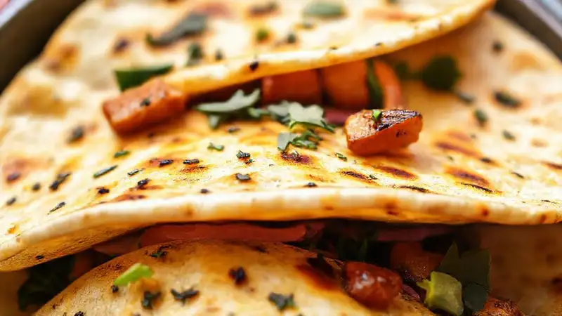 Tortillas veganas, doradas y apetitosas