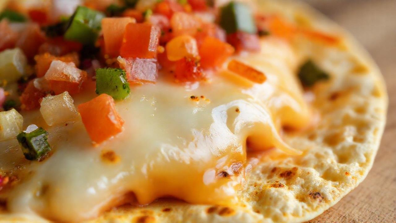 Tortilla apetitosa, cálida y colorida