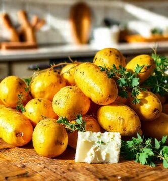 Tabla rústica con ingredientes veganos cálidos