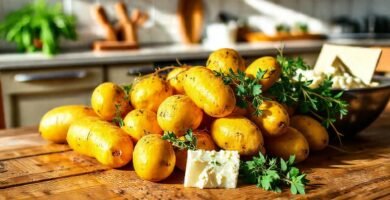 Tabla rústica con ingredientes veganos cálidos
