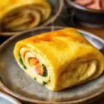 Un omelette japonés exquisito y colorido