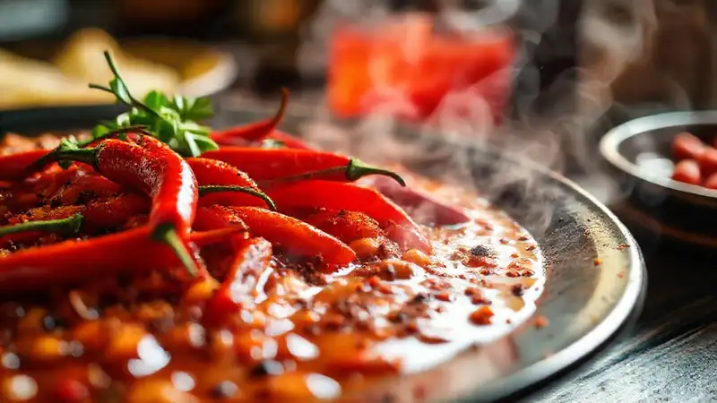 Pimientos rojos brillan en desayuno turco